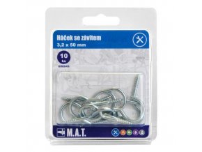 háček se závitem 50x3,2mm Zn (10ks)