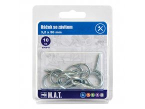 háček se závitem 50x3,2mm Zn (10ks)