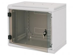 Rack Triton 10" jednodílný 6U/260mm prosklené dveře, šedý