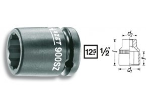 Kovaný vnitřní nástrčný klíč 1/2" dvanáctihranný 15mm HAZET 900SZ-15 - HA061815