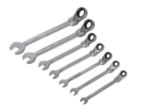 Sada ráčnových očkoplochých flexibilních klíčů 7 ks, 8 - 19 mm - HT192504