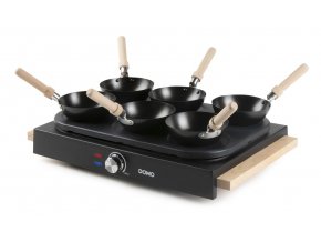 Elektrický lívanečník s wok pánvemi - DOMO DO8716W, Příkon: 1000 W, Průměr: 11,5 cm