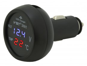 Zástrčka MULTI - USB, voltmetr, teploměr