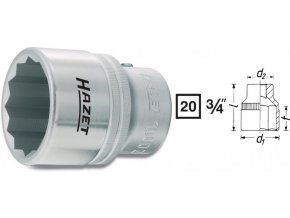 Vnitřní nástrčný klíč 3/4" dvanáctihranný 24mm HAZET 1000Z-24 - HA001521