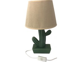 DUE ESSE, Stolní lampa zelená se zeleným kaktusem 38 cm