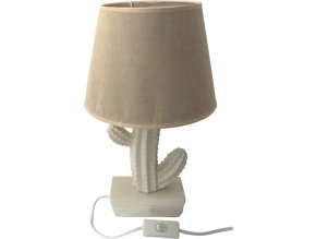 DUE ESSE, Stolní lampa bílá s bílým kaktusem 38 cm