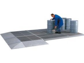 Záchytná podlaha kovová FS 55/13/28, 130x280x5,5 cm, pozinkovaná(11443)