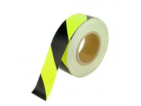 Orientační a výstražná páska fluorescenční/černá, pravá - C38.4990R