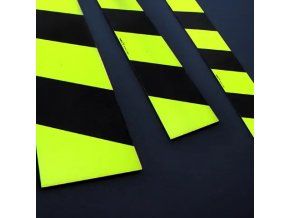 Orientační a výstražná páska fluorescenční/černá, pravá - C15.4996