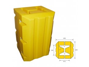 Plastový nárazník pro ochranu sloupů, 64 × 69,5 × 99 cm - DP FUBP2