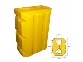 Plastový nárazník pro ochranu sloupů, 50 × 64 × 99 cm - DP FUBP1