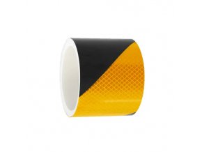 Vysoce reflexní výstražná páska, levá, černá/žlutá, 5 cm × 25 m - BY RX5L6
