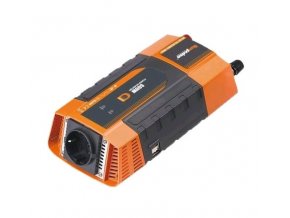 Napěťový měnič Carspa PID600-12, 12V/230V+2xUSB 600W, modifikovaná sinus, digitální display, vhodný do auta