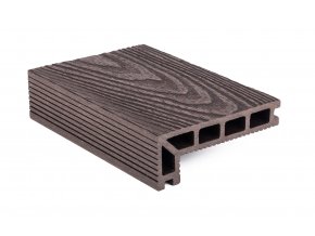 Terasové prkno G21 zakončovací, 2,5 x 14 x 400 cm, Dark Wood, WPC