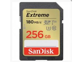 Paměťová karta Sandisk Extreme 256 GB SDXC 180 MB/s / 130 MB/s UHS-I, Class 10, U3, V30