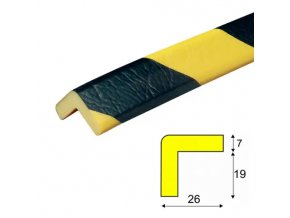 Varovný a ochranný profil 7, černá / žlutá, 2,6 cm × 100 cm - DP 10015