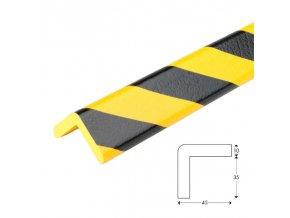 Varovný a ochranný profil 8, černá / žlutá, 4,5 cm × 100 cm - DP 11110