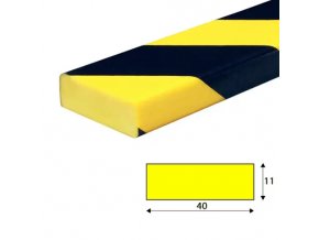 Varovný a ochranný profil 15, černá / žlutá, 4 cm × 1,1 cm × 100 cm - DP 10016