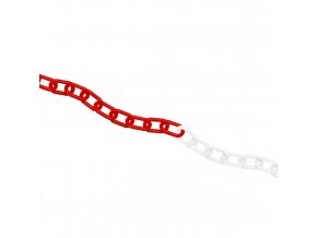 Plastový řetěz, bílá / červená, Ø 5 mm, délka 25 m - CV 1030