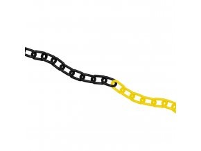 Plastový řetěz, černá / žlutá, Ø 5 mm, délka 25 m - CV 1031
