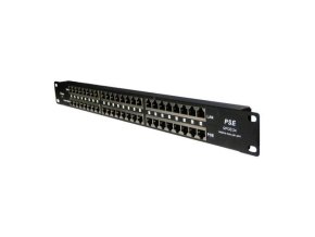 Patch panel POE cat.5e 24p 1U Black stíněný, 19" rack