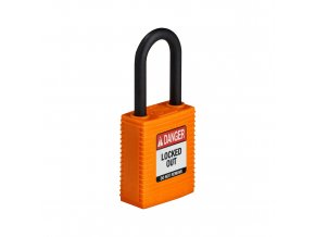 Nylonový zámek s nylonovým okem SafeKey standard,oranžová,1 ks - BY 24B26/1