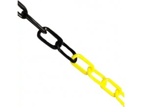 Plastový řetěz, černá / žlutá, Ø 6 mm, délka 25 m - CV 1051
