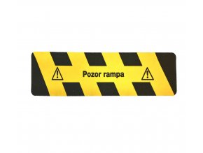 Protiskluzová podlahová značka - Pozor rampa, černá / žlutá - BY M14C150