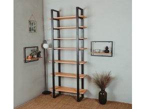 Knihovna THICK (Barva kovu Bílá, Dřevo Dub, Rozměr 90 x 180 cm)
