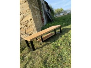 TV stolek - THICK No.1 (Barva kovu Černá, Dřevo Dub lamino - dle vzorníku, Rozměr 1400X400)