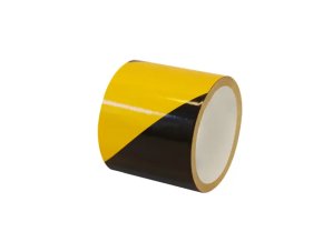 Standardní reflexní výstražná páska, levá, černá/žlutá, 5 cm × 25 m - BY RV5L6