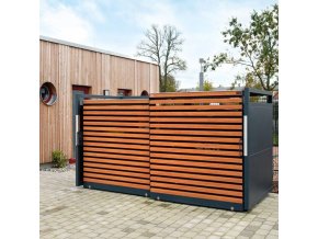 Přístřešek na kontejnery 1100 l Linis, různé velikosti, 2 x 1100 l, bez zadní stěny