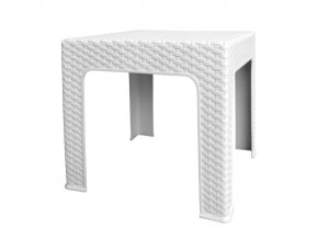 Mega Plast, plastový stůl BISTRO polyratan, rozměr 42,5 X 42,5 x 42 cm, bílý