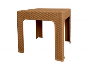Mega Plast, plastový stůl BISTRO polyratan, rozměr 42,5 X 42,5 x 42 cm, okrový