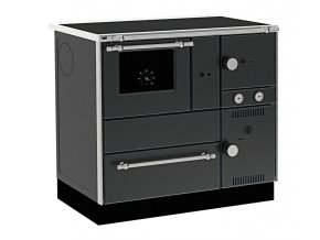 ALFA PLAM, sporák ALFA TERM 27*NR*ECO*A-L na TP s výměníkem, levý, antracit, ø 150 mm, 27 kW