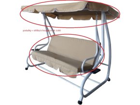 Stříška+podušky k houpačce De Luxe béžová