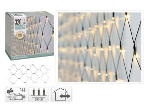 osvětlení vánoční 1,5x3m 320LED teplá BÍ, SÍŤ