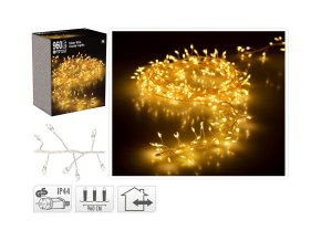 osvětlení vánoční 9,6m 960LED teplá BÍ, STŘ drát