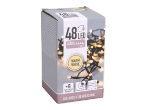 osvětlení vánoční 3,5m 48LED teplá BÍ 8funkcí s časovačem