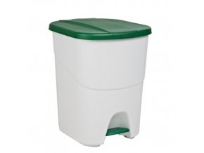 Plastový odpadkový koš se zeleným víkem