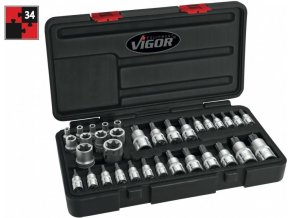 Sada nástrčných hlavic TORX®, v kufru, 34 ks VIGOR V1781