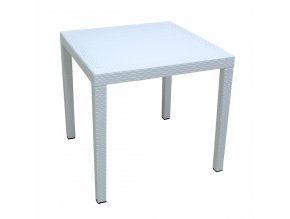 Mega Plast, plastový stůl RATAN LUX, 71 x 75,5 x 75,5 cm, vhodný k židlým BELLA a RATAN LUX, bílý