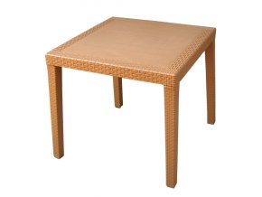 2028 1 mega plast plastovy stul ratan lux 73 x 75 5 x 75 5 cm vhodny k zidlym bella a ratan lux okrova