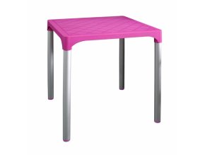 2037 mega plast plastovy stul viva 72 x 72 x 72 cm ruzovy