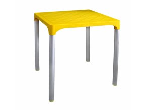2049 1 mega plast plastovy stul viva 72 x 72 x 72 cm zluty