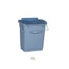 Odpadkový koš na tříděný odpad MODULOBAC 35 l, 35 l,šedá nádoba, modré víko
