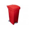 Pedálový odpadkový koš na tříděný odpad BIGTATA 80 l, červená