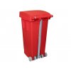 Pedálový odpadkový koš na tříděný odpad BIGTATA 80 l, červená