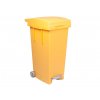Pedálový odpadkový koš na tříděný odpad BIGTATA 80 l, žlutá