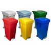 Pedálový odpadkový koš na tříděný odpad BIGTATA 80 l, zelená